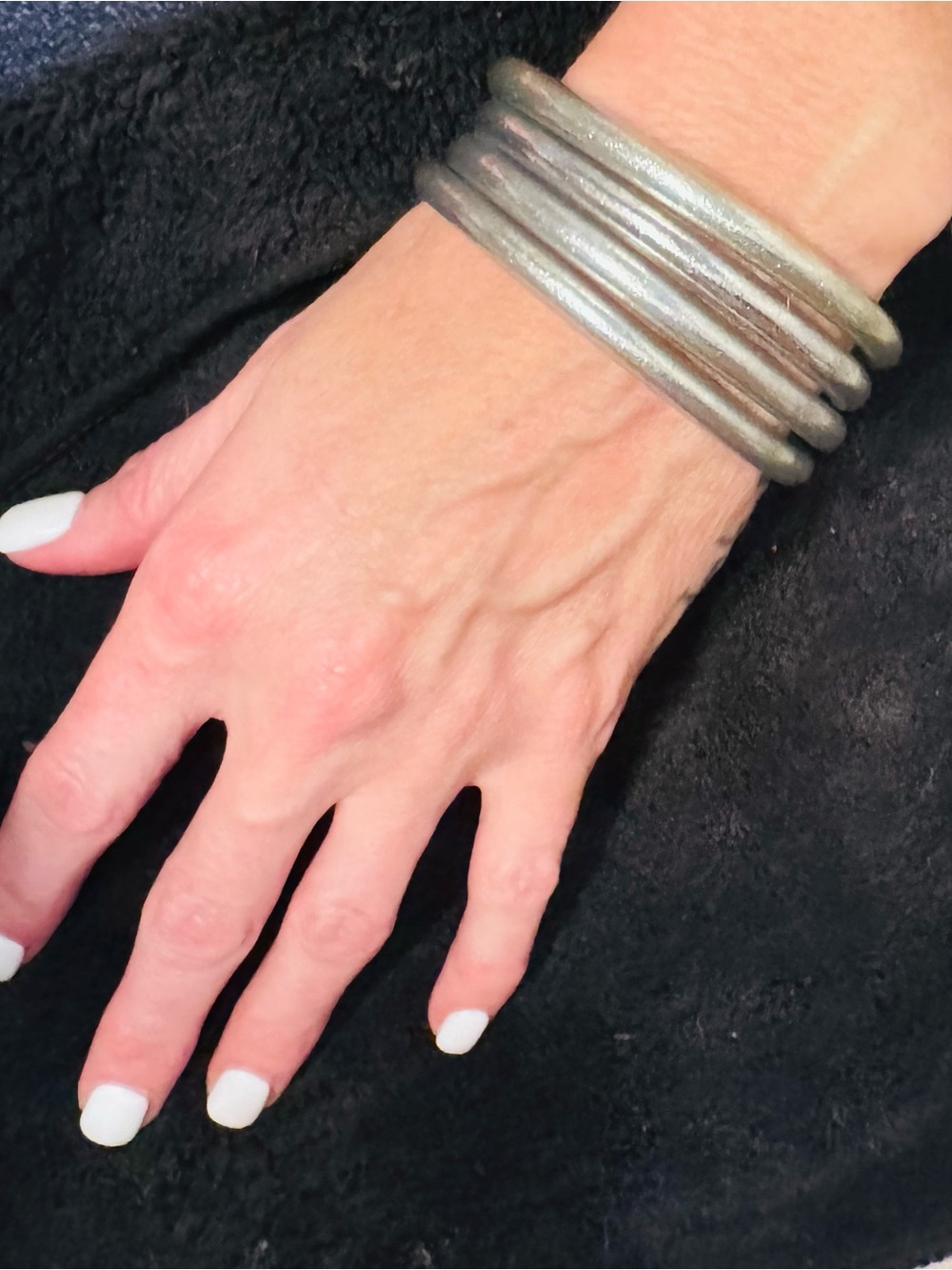 Silver-Tone Multi-Band Cuff Bracelet - Modern Stacked Design